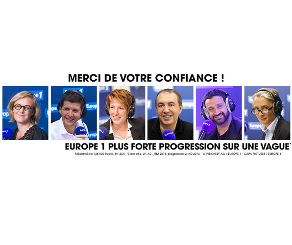 Audience Europe 1 au 1er trimestre 2015 : les chiffres
