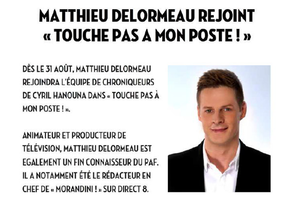 Avis Matthieu Delormeau dans TPMP sur D8 : bon chroniqueur ?