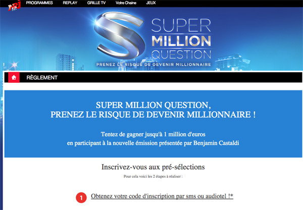Jouer en ligne au jeu Super Million question de NRJ12 : les pré-sélections débutent