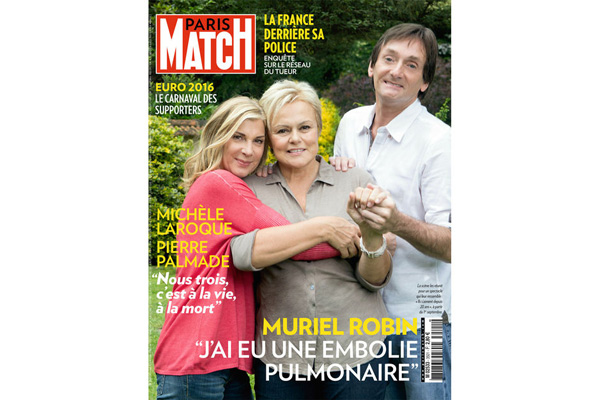 iNTERVIEW de Muriel Robin dans Paris Match le 23 juin sur son embolie pulmonaire