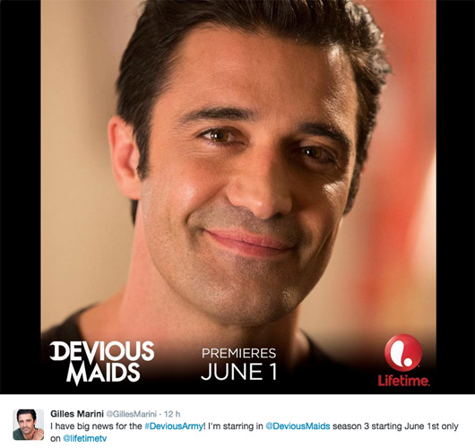 Sebastien dans Devious Maids saison 3 avec Carmen ? (Gilles Marini)