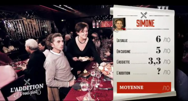 Simone l'addition 'il vous plait et son cabaret parisien : les notes