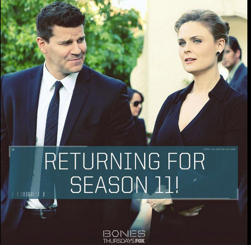 FOX signe pour Bones saison 11, la série n'est pas annulée en 2015 / Crédit photo twitter