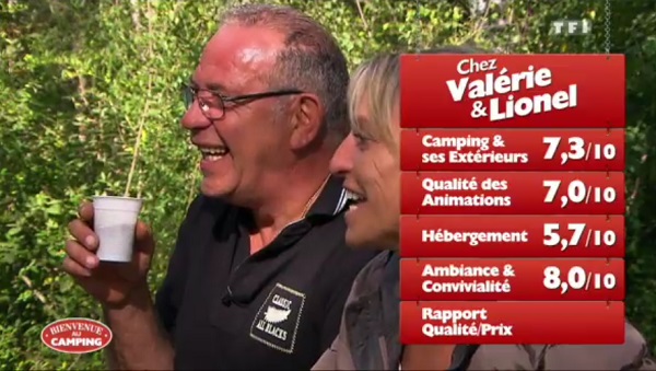 Les notes de Valérie et Lionel de Bienvenue au camping TF1