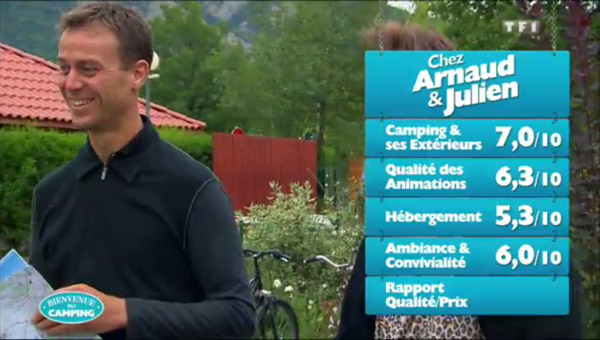 Les notes du camping de Julien et Arnaud de Bienvenue au camping sur TF1 