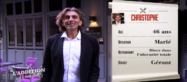 Avis et adresse du restaurant de Christophe où on mange à l'aveugle sur Paris de l'addition s'il vous plait / Capture écran TF1