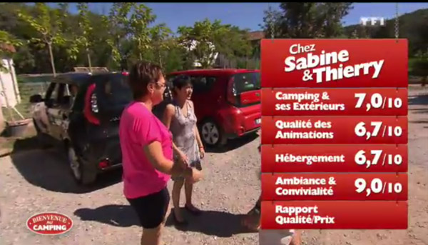 Les excellentes notes de Sabine et Thierry de Bienvenue au camping lundi 04/05 