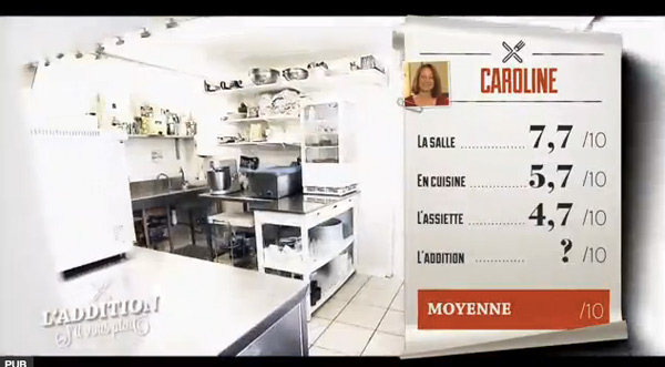 Les notes de Caroline dans l'addition s'il vous plait