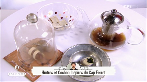 Recette de Fabrice Mignot : Huître et cochon inspirés du Cap Ferret 