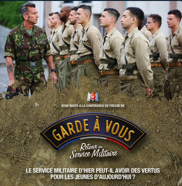 Le poster promo de Garde à vous retour au service militaire de M6 pour la conférence de presse 