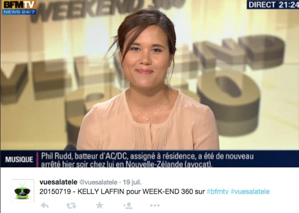 Kelly Laffin radieuse à l'antenne de BFMTV 