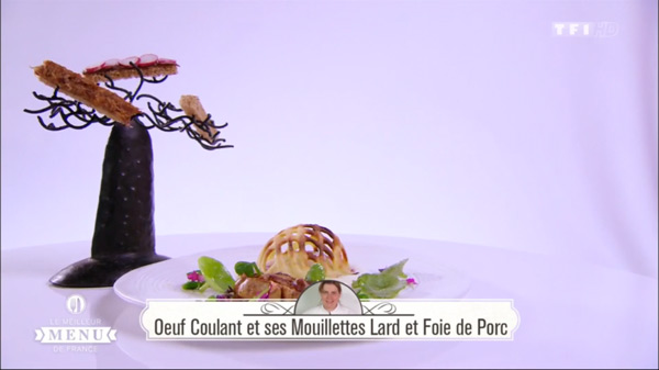 Recette de Céline : Oeuf coulant et ses mouillettes lard et foie de porc