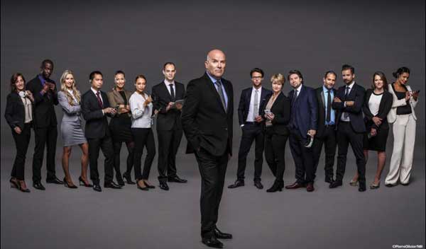 Avis et commentaires sur The Apprentice version M6 avec Bruno Bonnell : photo avec les 14 candidats 