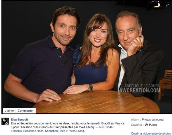 Sebastien Roch et Elsa Esnoult à ne pas manquer sur France 3 / Capture écran facebook