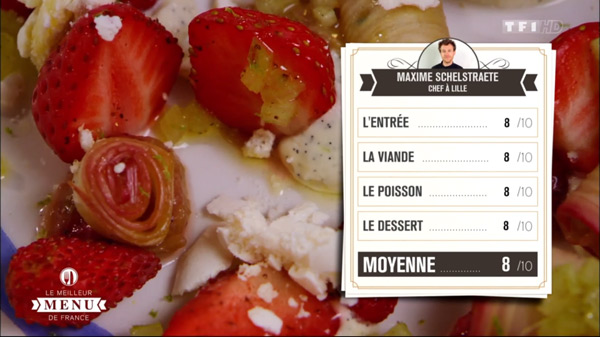 Les notes de Maxime dans le meilleur menu de france