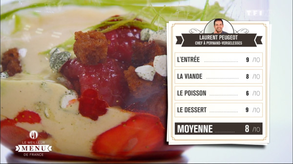 Les notes de Laurent Peugeot dans le meilleur menu de France