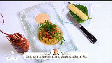 Recette Contre vents et marées, timbale de macaronis au homard bleu