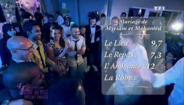 Les notes de Myriam et Mohamed dans 4 mariages pour 1 lune de miel 