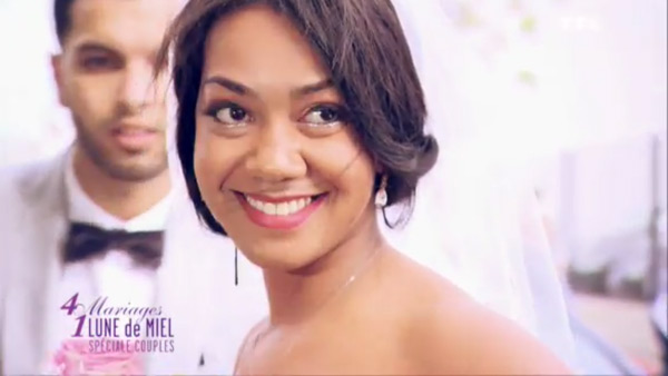 La belle Myriam en robe de mariée , peut-elle gagner avec Mohamed 4 mariages pour 1 lune de miel ?