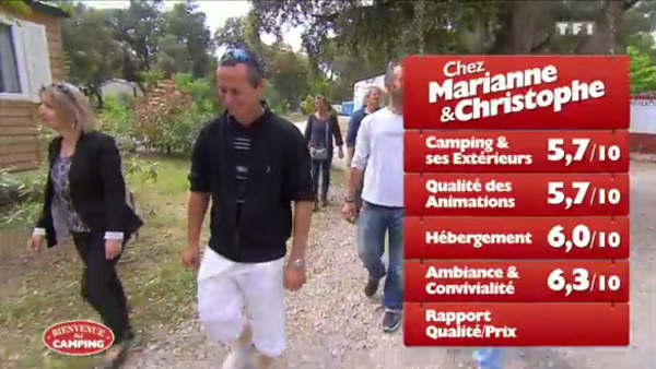 Les notes de Marianne et Christophe dans Bienvenue au camping sur TF1