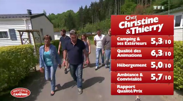 Les notes pour Christine et Thierry dans Bienvenue au camping