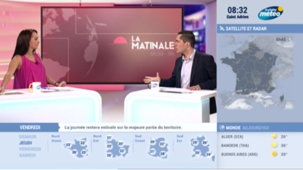 Nouvel habillage de la Chaîne météo : des blocs et une petite fenêtre pour voir les journalistes 