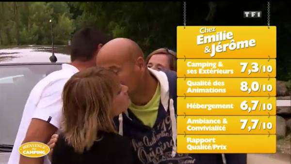 Les notes d'Emilie et Jérôme dans Bienvenue au camping sur TF1