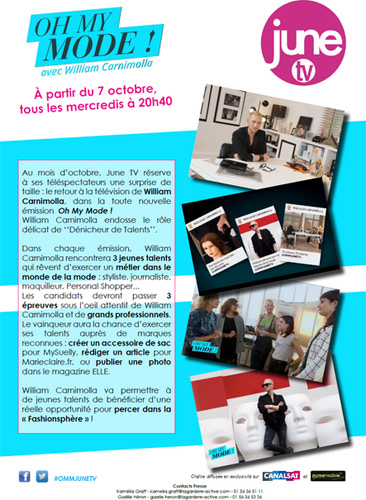 Le concours Oh My Mode de June TV arrive le 7 octobre 2015 