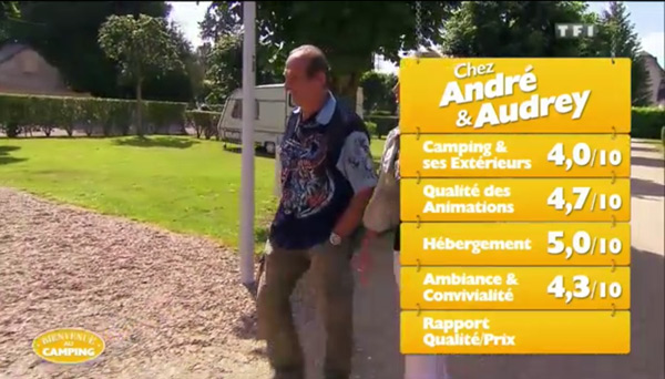 André et Audrey auront du mal à être les gagnants de Bienvenue au camping  vu leurs notes