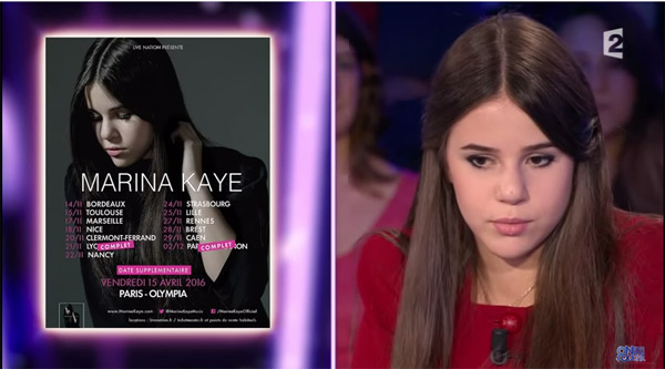 La jeune Marina Kaye a fait sensation dans On n'est pas couché sur France 2