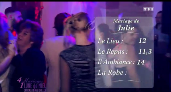 Les notes de Julie dans 4 mariages pour 1 lune de miel le jeudi 1er octobre