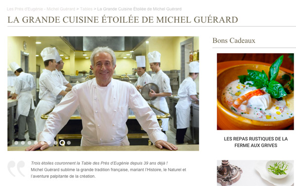 Michel Guérard chef étoilé dans Top Chef 2016 / Capture écran site officiel michelguerard.com