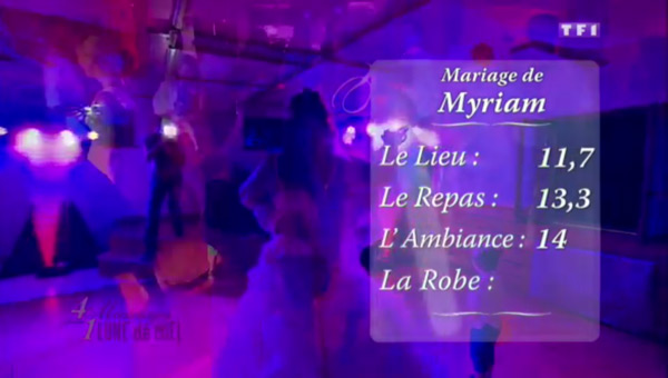 Les notes de Myriam dans 4 mariages pour 1 lune de miel 