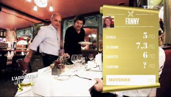 Les notes du restaurant de Fanny dans l'addition SVP : 7,3 la meilleure note pour la cuisine