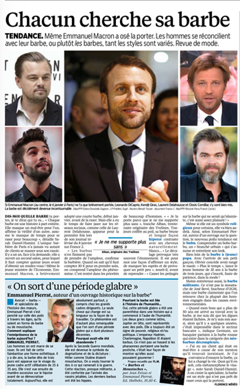 Le Parisien consacre une page le 18/01/2016 sur la barbe des stars et politiciens ;) 