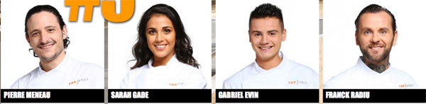 Vos commentaires sur les candidats de Top Chef saison 7 : Sarah, Pierre, Gabriel et Franck / Capture écran M6