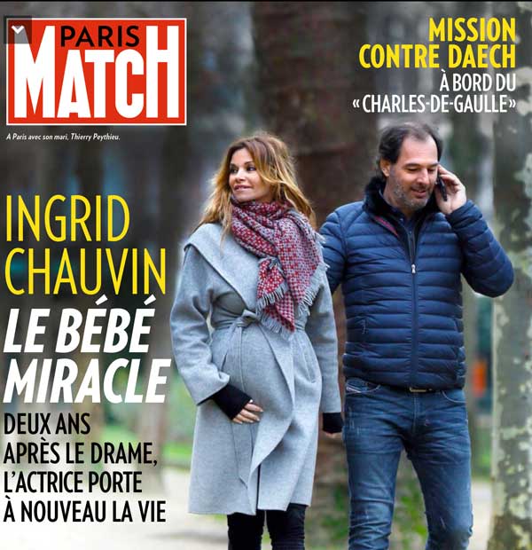 Le bonheur d'Ingrid Chauvin maman en 2016 / Paris Match