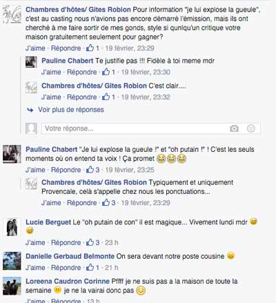 ça va swinguer dans Bienvenue chez nous :)) / Capture écran Facebook ChambresDhotesRobion