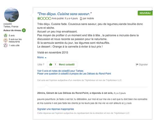 La réponse de Mira sur Tripadvisor qu'en pensez vous ? 