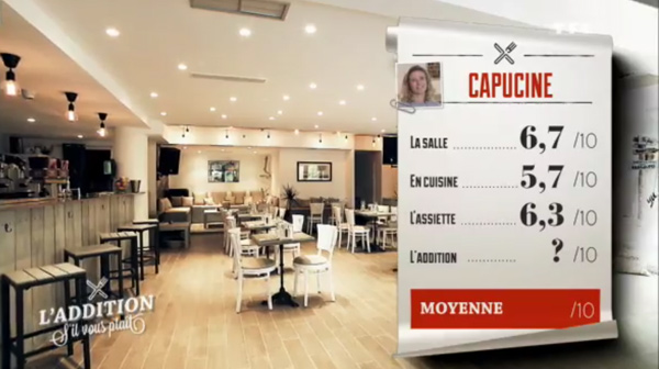 Les notes de Capucine dans l'addition SVP : peut elle être la gagnante avec son resto tout récent ?