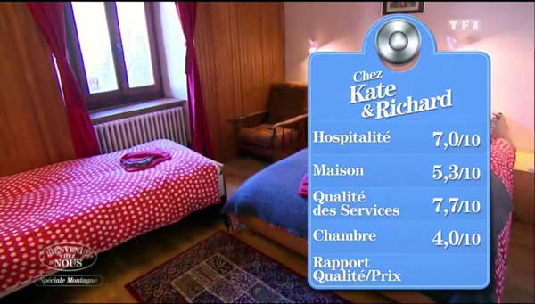 Les notes de la maison de Kate et Richard vue sur TF1