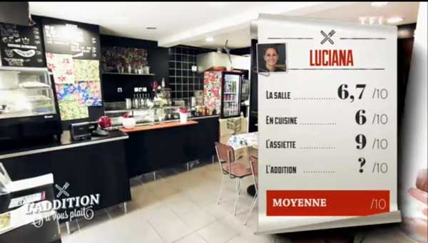 Les notes du restaurant de Luciana dans l'#additionSVP