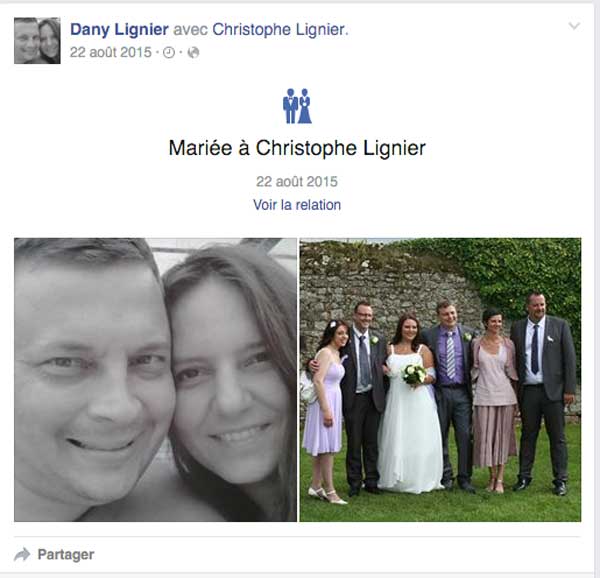 Dany et Christophe de #4MP1LDM affichent leur bonheur sur Facebook. 