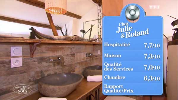 Les notes de la maison d'hôtes de Julie et Roland sur TF1