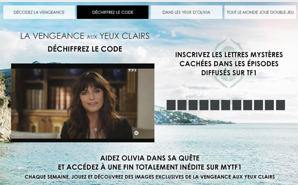 Code secret La vengeance aux yeux clairs dans le jeu TF1 pour avoir des bonus / Capture écran 