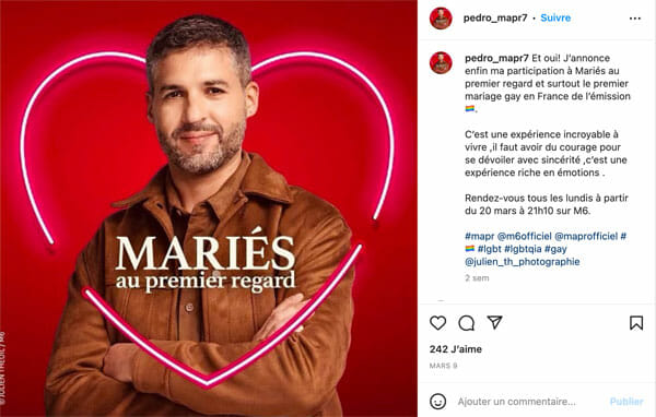 Pedro mariés au premier regard gay 