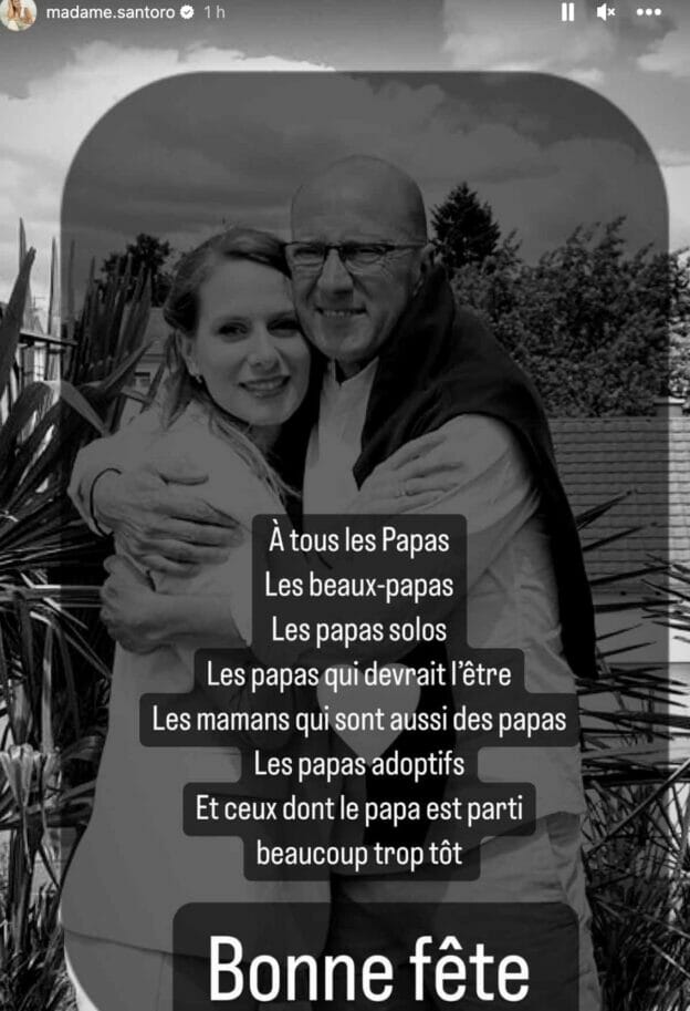 Camille Santoro en deuil, son père est mort (fête des pères) Familles