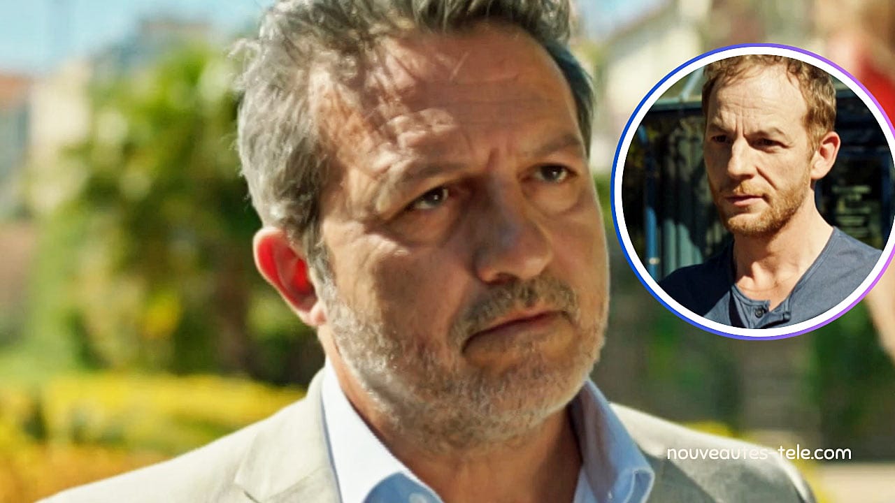 Victor et Michaël discutent devant le commissariat dans Demain Nous Appartient, épisode 1976, au sujet de Martin, accusé du meurtre de Martial.