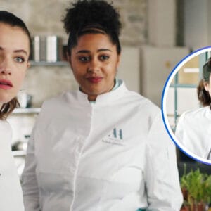 Emi, Billie et Anaïs en tenue de cuisine dans Ici tout commence, épisode 1197, après la trahison de Valdine