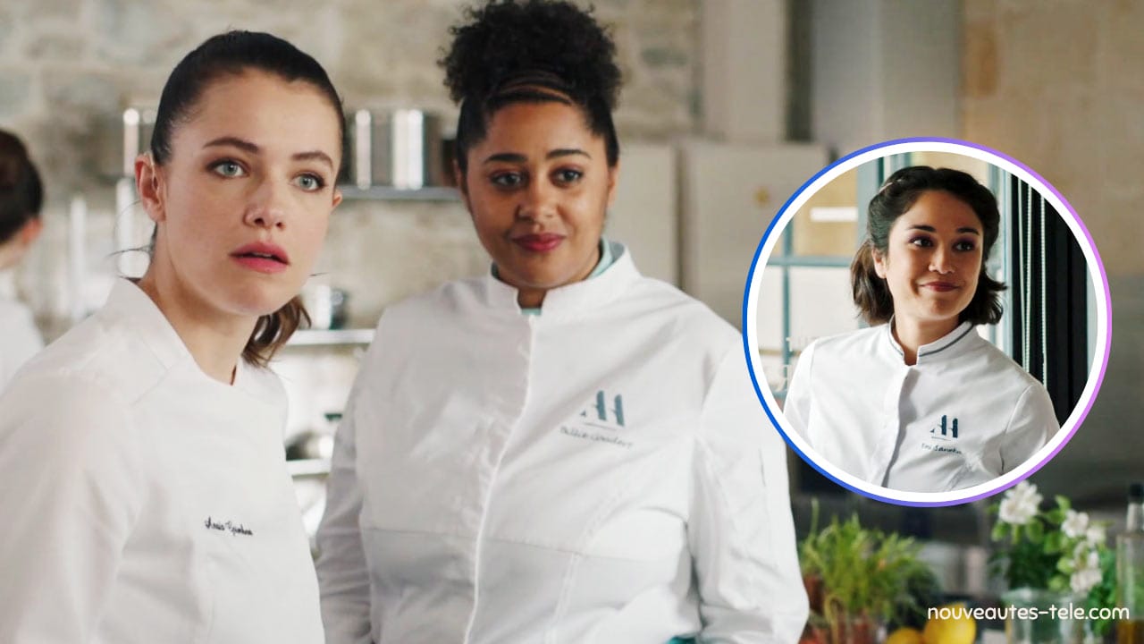 Emi, Billie et Anaïs en tenue de cuisine dans Ici tout commence, épisode 1197, après la trahison de Valdine